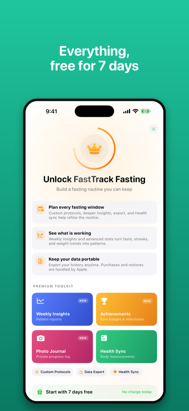 7-day free trial with App Store billing